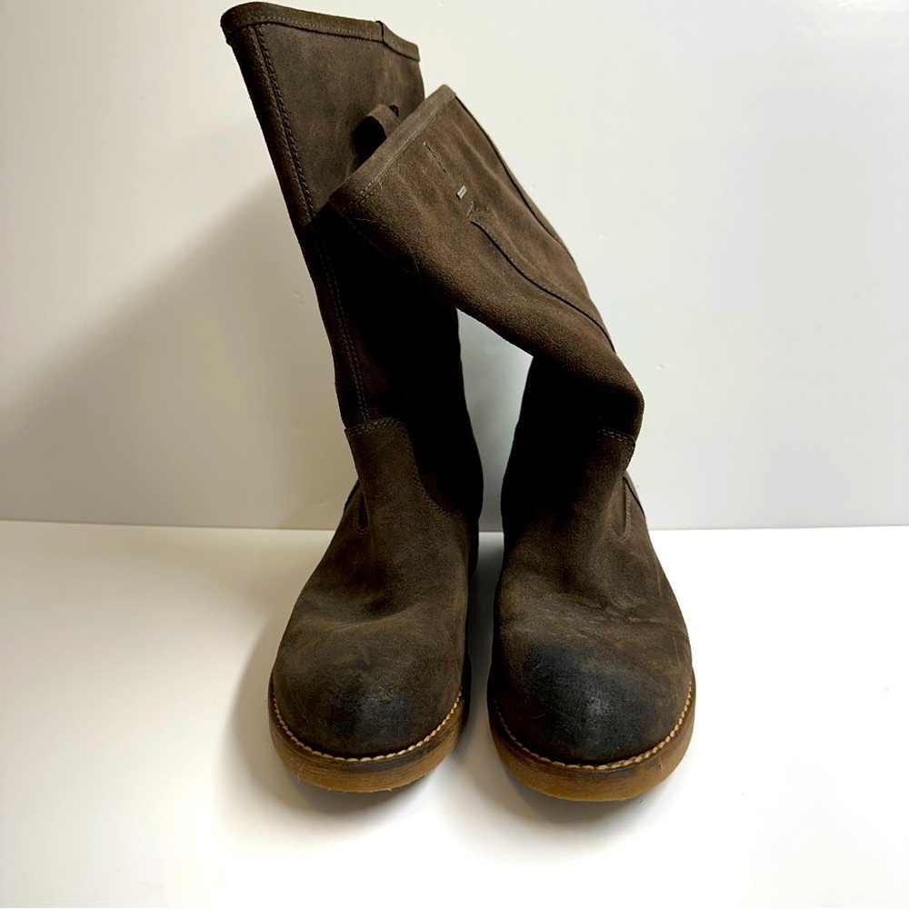 Geox brown suede leather boots size 37 biker-core Motorcycle new without tags